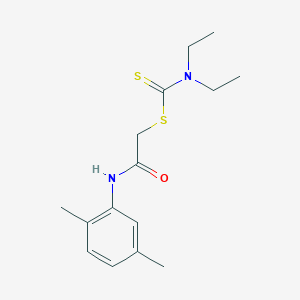 molecular formula C15H22N2OS2 B3885868 2-[(2,5-dimethylphenyl)amino]-2-oxoethyl diethyldithiocarbamate 