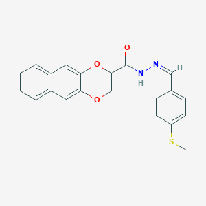 molecular formula C21H18N2O3S B3885927 N'-[4-(methylthio)benzylidene]-2,3-dihydronaphtho[2,3-b][1,4]dioxine-2-carbohydrazide 