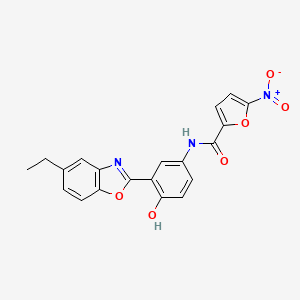 molecular formula C20H15N3O6 B3885949 N-[3-(5-Ethyl-1,3-benzoxazol-2-YL)-4-hydroxyphenyl]-5-nitrofuran-2-carboxamide 