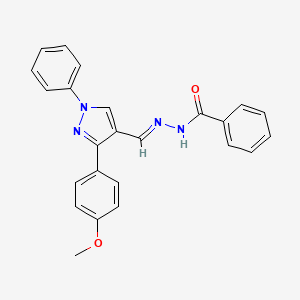 molecular formula C24H20N4O2 B3885968 N'-{[3-(4-methoxyphenyl)-1-phenyl-1H-pyrazol-4-yl]methylene}benzohydrazide 