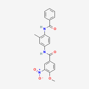 molecular formula C22H19N3O5 B3885983 N-(4-benzamido-3-methylphenyl)-4-methoxy-3-nitrobenzamide 