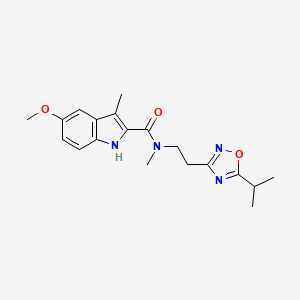 molecular formula C19H24N4O3 B3886105 N-[2-(5-isopropyl-1,2,4-oxadiazol-3-yl)ethyl]-5-methoxy-N,3-dimethyl-1H-indole-2-carboxamide 