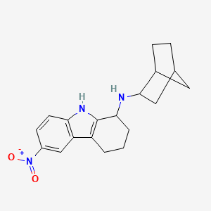 molecular formula C19H23N3O2 B3886200 N-(2-bicyclo[2.2.1]heptanyl)-6-nitro-2,3,4,9-tetrahydro-1H-carbazol-1-amine 