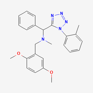 molecular formula C25H27N5O2 B3886207 N-[(2,5-dimethoxyphenyl)methyl]-N-methyl-1-[1-(2-methylphenyl)tetrazol-5-yl]-1-phenylmethanamine 