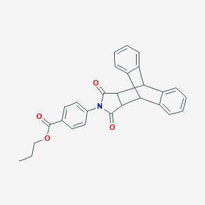 molecular formula C28H23NO4 B388629 Propyl 4-(16,18-dioxo-17-azapentacyclo[6.6.5.0~2,7~.0~9,14~.0~15,19~]nonadeca-2,4,6,9,11,13-hexaen-17-yl)benzoate (non-preferred name) 
