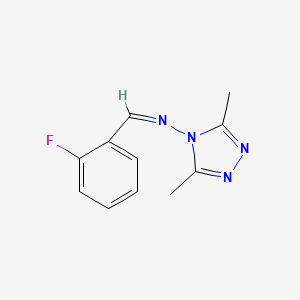 molecular formula C11H11FN4 B3886292 N-(2-fluorobenzylidene)-3,5-dimethyl-4H-1,2,4-triazol-4-amine 