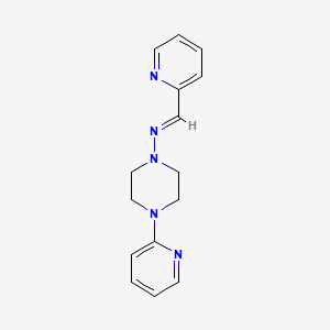 molecular formula C15H17N5 B3886356 4-(2-pyridinyl)-N-(2-pyridinylmethylene)-1-piperazinamine 