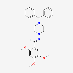 molecular formula C27H31N3O3 B3886377 4-(diphenylmethyl)-N-[(E)-(2,4,5-trimethoxyphenyl)methylidene]piperazin-1-amine CAS No. 5784-09-8