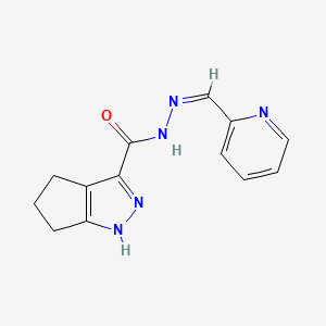 molecular formula C13H13N5O B3886397 N-[(Z)-pyridin-2-ylmethylideneamino]-1,4,5,6-tetrahydrocyclopenta[c]pyrazole-3-carboxamide 