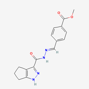 molecular formula C16H16N4O3 B3886409 methyl 4-[2-(1,4,5,6-tetrahydrocyclopenta[c]pyrazol-3-ylcarbonyl)carbonohydrazonoyl]benzoate 
