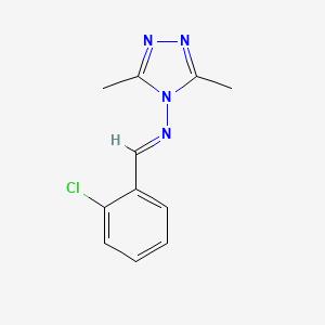 molecular formula C11H11ClN4 B3886465 N-(2-chlorobenzylidene)-3,5-dimethyl-4H-1,2,4-triazol-4-amine 