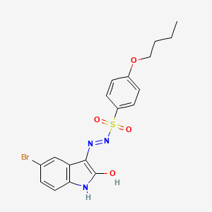 molecular formula C18H18BrN3O4S B3886590 N'-(5-bromo-2-oxo-1,2-dihydro-3H-indol-3-ylidene)-4-butoxybenzenesulfonohydrazide 