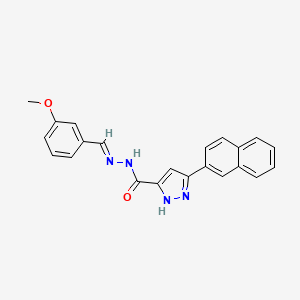 molecular formula C22H18N4O2 B3886596 N'-(3-methoxybenzylidene)-3-(2-naphthyl)-1H-pyrazole-5-carbohydrazide 