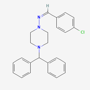 molecular formula C24H24ClN3 B3886614 N-(4-chlorobenzylidene)-4-(diphenylmethyl)-1-piperazinamine 