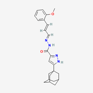 molecular formula C24H28N4O2 B3886629 3-(ADAMANTAN-1-YL)-N'-[(1E,2E)-3-(2-METHOXYPHENYL)PROP-2-EN-1-YLIDENE]-1H-PYRAZOLE-5-CARBOHYDRAZIDE 