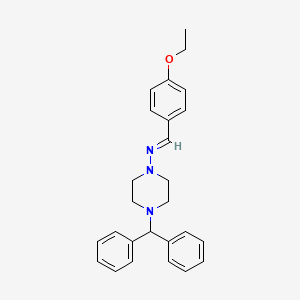 molecular formula C26H29N3O B3886639 N-(4-benzhydryl-1-piperazinyl)-N-[(E)-(4-ethoxyphenyl)methylidene]amine 