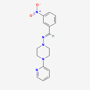 molecular formula C16H17N5O2 B3886699 N-(3-nitrobenzylidene)-4-(2-pyridinyl)-1-piperazinamine 