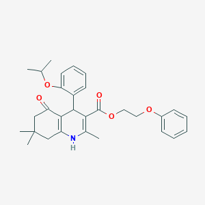 molecular formula C30H35NO5 B388671 2-Phenoxyethyl 2,7,7-trimethyl-5-oxo-4-[2-(propan-2-yloxy)phenyl]-1,4,5,6,7,8-hexahydroquinoline-3-carboxylate 