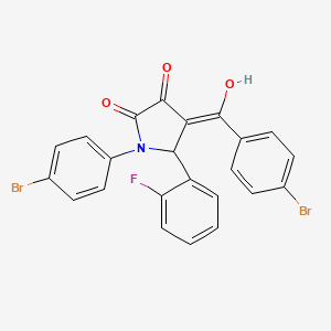 molecular formula C23H14Br2FNO3 B3886727 4-(4-bromobenzoyl)-1-(4-bromophenyl)-5-(2-fluorophenyl)-3-hydroxy-1,5-dihydro-2H-pyrrol-2-one 