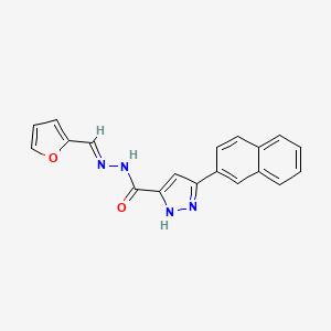 molecular formula C19H14N4O2 B3886741 N'-(2-furylmethylene)-3-(2-naphthyl)-1H-pyrazole-5-carbohydrazide 
