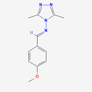 molecular formula C12H14N4O B3886744 N-(4-methoxybenzylidene)-3,5-dimethyl-4H-1,2,4-triazol-4-amine 