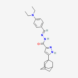 molecular formula C25H33N5O B3886804 3-(1-ADAMANTYL)-N'-{(E)-[4-(DIETHYLAMINO)PHENYL]METHYLIDENE}-1H-PYRAZOLE-5-CARBOHYDRAZIDE CAS No. 5785-87-5