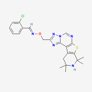 molecular formula C22H23ClN6OS B3886819 (E)-1-(2-chlorophenyl)-N-[(12,12,14,14-tetramethyl-10-thia-3,5,6,8,13-pentazatetracyclo[7.7.0.02,6.011,16]hexadeca-1(9),2,4,7,11(16)-pentaen-4-yl)methoxy]methanimine 