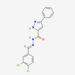 molecular formula C17H12Cl2N4O B3886889 N'-(3,4-dichlorobenzylidene)-3-phenyl-1H-pyrazole-5-carbohydrazide 