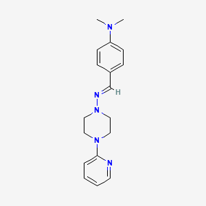 molecular formula C18H23N5 B3886899 N-(4-(DIMETHYLAMINO)BENZYLIDENE)-4-(2-PYRIDINYL)-1-PIPERAZINAMINE 
