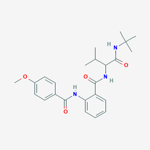 molecular formula C24H31N3O4 B3886917 N-{1-[(tert-butylamino)carbonyl]-2-methylpropyl}-2-[(4-methoxybenzoyl)amino]benzamide 