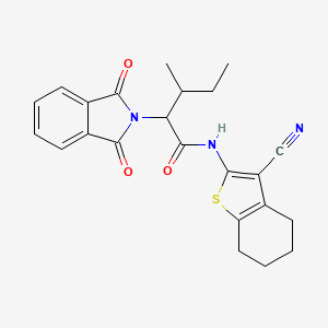 molecular formula C23H23N3O3S B3886936 N-(3-cyano-4,5,6,7-tetrahydro-1-benzothien-2-yl)-2-(1,3-dioxo-1,3-dihydro-2H-isoindol-2-yl)-3-methylpentanamide 