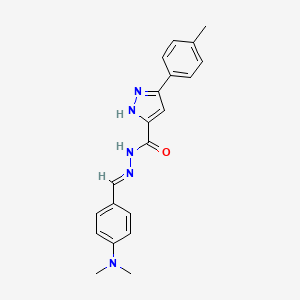molecular formula C20H21N5O B3886942 N'-[(E)-[4-(Dimethylamino)phenyl]methylidene]-3-(4-methylphenyl)-1H-pyrazole-5-carbohydrazide 