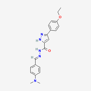 molecular formula C21H23N5O2 B3886945 N'-[4-(dimethylamino)benzylidene]-3-(4-ethoxyphenyl)-1H-pyrazole-5-carbohydrazide 