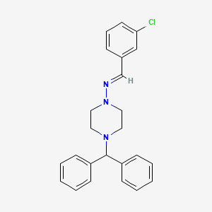 molecular formula C24H24ClN3 B3887018 N-(4-benzhydryl-1-piperazinyl)-N-[(E)-(3-chlorophenyl)methylidene]amine 
