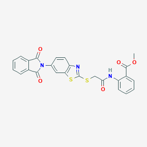 molecular formula C25H17N3O5S2 B388716 methyl 2-[({[6-(1,3-dioxo-1,3-dihydro-2H-isoindol-2-yl)-1,3-benzothiazol-2-yl]sulfanyl}acetyl)amino]benzoate CAS No. 330957-08-9