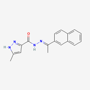 molecular formula C17H16N4O B3887237 3-methyl-N'-[(E)-1-(2-naphthyl)ethylidene]-1H-pyrazole-5-carbohydrazide 
