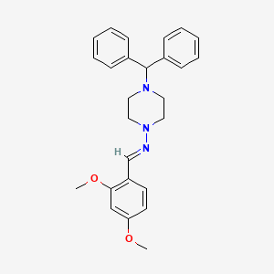 molecular formula C26H29N3O2 B3887269 N-(2,4-dimethoxybenzylidene)-4-(diphenylmethyl)-1-piperazinamine 