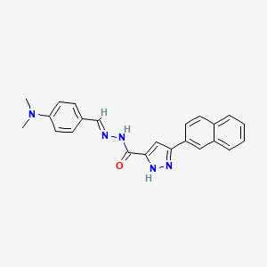 molecular formula C23H21N5O B3887275 N'-[4-(dimethylamino)benzylidene]-3-(2-naphthyl)-1H-pyrazole-5-carbohydrazide 
