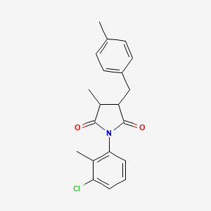 molecular formula C20H20ClNO2 B3887294 1-(3-chloro-2-methylphenyl)-3-methyl-4-[(4-methylphenyl)methyl]pyrrolidine-2,5-dione 
