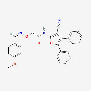 molecular formula C27H21N3O4 B3887298 N-(3-cyano-4,5-diphenylfuran-2-yl)-2-[(Z)-(4-methoxyphenyl)methylideneamino]oxyacetamide 