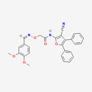 molecular formula C28H23N3O5 B3887329 N-(3-cyano-4,5-diphenylfuran-2-yl)-2-[(Z)-(3,4-dimethoxyphenyl)methylideneamino]oxyacetamide 