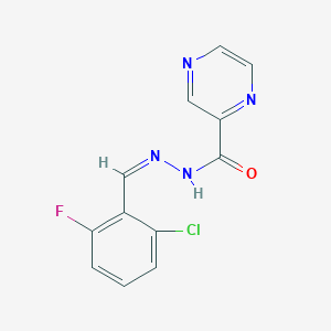 molecular formula C12H8ClFN4O B3887351 N'-[(Z)-(2-chloro-6-fluorophenyl)methylidene]pyrazine-2-carbohydrazide 