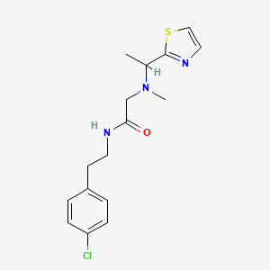 molecular formula C16H20ClN3OS B3887467 N-[2-(4-chlorophenyl)ethyl]-2-{methyl[1-(1,3-thiazol-2-yl)ethyl]amino}acetamide 