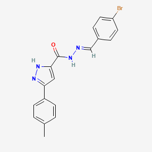 molecular formula C18H15BrN4O B3887539 5-P-TOLYL-2H-PYRAZOLE-3-CARBOXYLIC ACID (4-BROMO-BENZYLIDENE)-HYDRAZIDE 