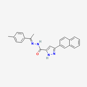 molecular formula C23H20N4O B3887589 N'-[1-(4-methylphenyl)ethylidene]-3-(2-naphthyl)-1H-pyrazole-5-carbohydrazide 