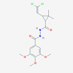 molecular formula C18H22Cl2N2O5 B388762 3-(2,2-dichlorovinyl)-2,2-dimethyl-N'-(3,4,5-trimethoxybenzoyl)cyclopropanecarbohydrazide CAS No. 312507-12-3