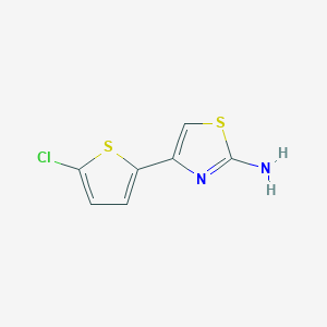 molecular formula C7H5ClN2S2 B038878 4-(5-氯噻吩-2-基)-1,3-噻唑-2-胺 CAS No. 123971-45-9