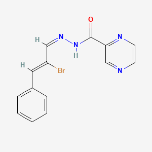 molecular formula C14H11BrN4O B3887879 N'-[(1Z,2Z)-2-bromo-3-phenylprop-2-en-1-ylidene]pyrazine-2-carbohydrazide 