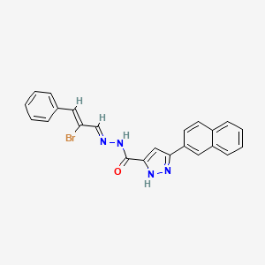 molecular formula C23H17BrN4O B3887887 N'-(2-bromo-3-phenyl-2-propen-1-ylidene)-3-(2-naphthyl)-1H-pyrazole-5-carbohydrazide 