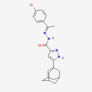 molecular formula C22H25BrN4O B3887906 5-(1-adamantyl)-N-[(Z)-1-(4-bromophenyl)ethylideneamino]-1H-pyrazole-3-carboxamide 